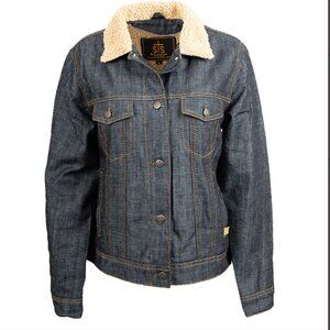 STS Ranchwear Women's MEDIUM Denim Jacket  Sherpa Fleece Lining and Collar NEW